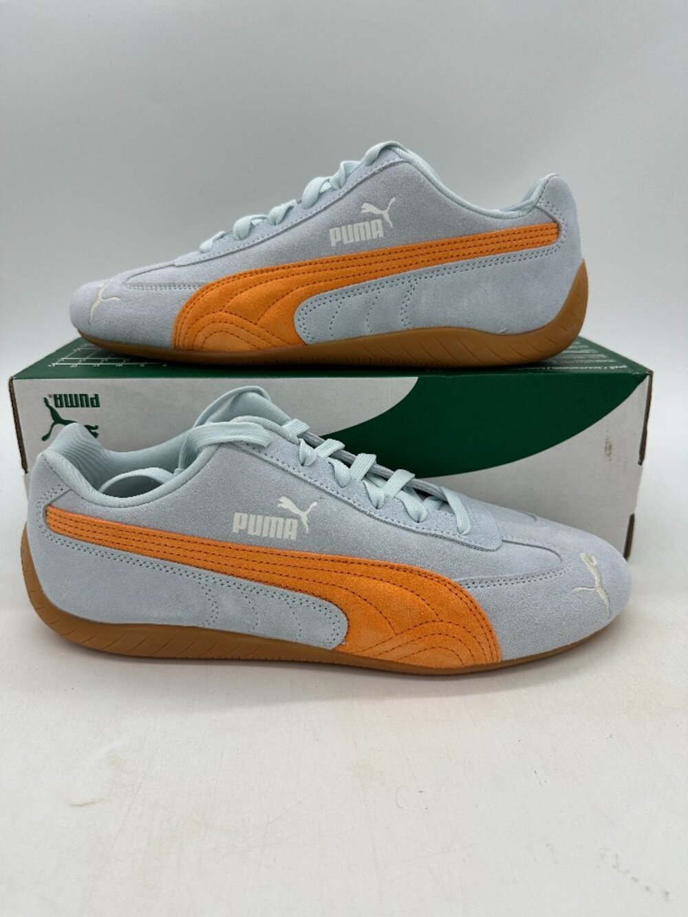 Puma Speedcat OG Men's Size 11 Silver Orange Athletic Shoes 398846 40